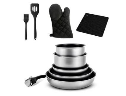 Conjunto de Panelas 10 Pcs Alumínio Antiaderente Tfi Titane10 Kitchencook KITCHEN COOK