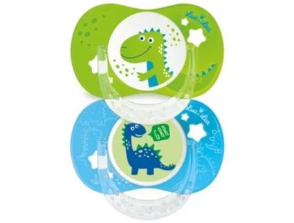 Conjunto de Chucha de 2 com anel 6 meses Modelo: Dinossauros LUC ET LÉA
