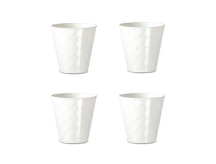 Palmeira Conjunto de 4 Vasos Decorativos Redondos de 11 cm com Textura. Off white ARECA