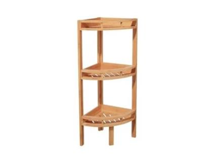 Prateleira de canto em bambu com 3 níveis 85x29x29cm 7house