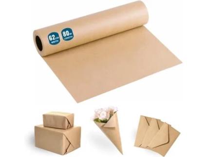 Rolo de Papel de Embrulho 62Cmx80M- Papel de Embalagem Ideal para Artesanato Ou Embalagem de Presentes de Natal e Aniversário Espírito Rebelde Lda