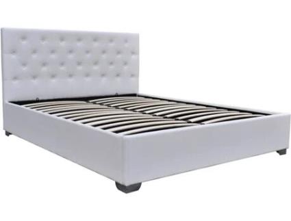 Cama doble con cofre ''Tino'' 140 190 cm - Blanco