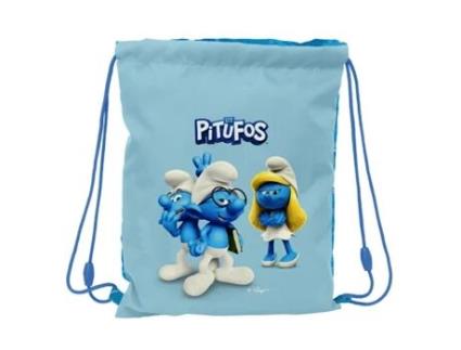 Saco Mochila com Cordas LOS PITUFOS Azul Azul Celeste 26 X 34 X 1 Cm