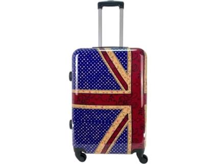 Mala de Viagem Média Bagagem para Viajar de avião 4 Rodas giratórias fecho de combinação (Média - Inglaterra) COSHANO