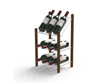 Suporte para 9 Garrafas de Vinho de 2 Alturas e Display Superior LIFE STORY Mywinebar