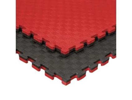 Tapete de Treino Desportivo JOWY Ginásio e Artes Marciais  2 Peças 2M² espessura  2,5cm Acabamento 5 Linhas Vermelho/Preto