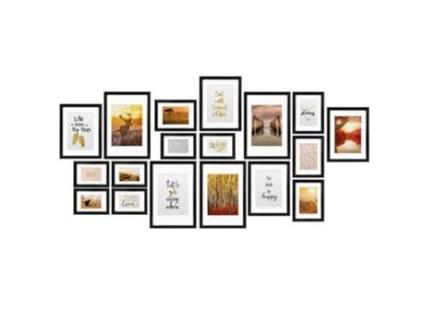 Porta-Retratos Paixão Mdf Preto 18 Unid. BOMOE