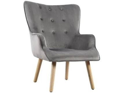 Sillón estilo escandinavo ''Odense'' -  73 x 81 x 92.5 cm - Gris