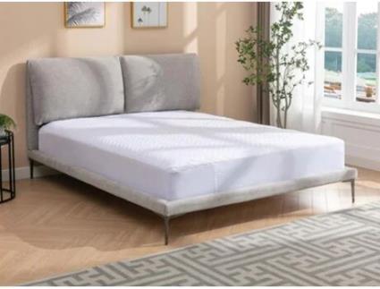 Estrutura de cama RIMOTA VENTE-UNIQUE Cinzento 160x200 cm - Sem colchão - Com sommier