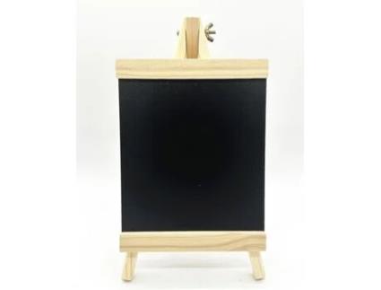 Cavalete de Mesa SOLAGUA com Quadro Portátil Suporte de Mesa com Quadro Negro Cor Natural 20 X 36Cm
