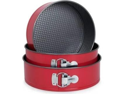 3 Moldes Vermelhos Para Bolos Bolos Bandeja De Biscoitos-Non-Stick Springform-Gep GERIMPORT