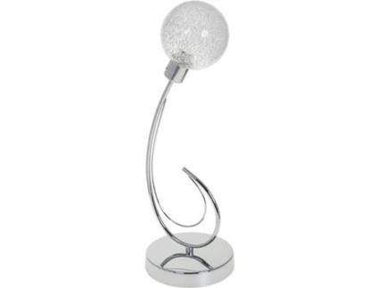 Candeeiro de Mesa Vita 1Xg9 Alt.44Xd.15Cm Cromado com Bolas de Vidro Brancas Ref:103070120 FERRIMEX