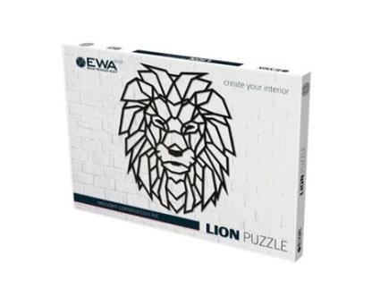 Quebra-Cabeça de Parede de Madeira Cabeça de Leão 60,5 Cm Graine Créative