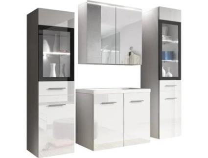 Conjunto de Banheiro Madrit Ii Branco/Branco Brilhante BRATEX