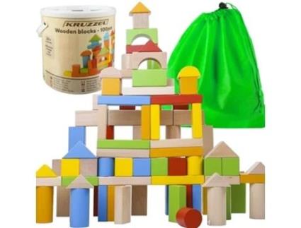 Wooden Blocks 100 Pcs. KRUZZEL 22666