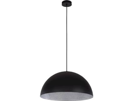 Lâmpada de Suspensão Tuba In Fibra de Vidro Preto Prata 90X90X125 Cm EPIKASA