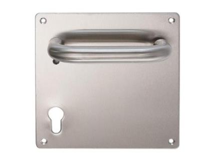 Manilla placa inox-art hades 170x170 c/b forma u. con bocallave pera a 85mm.-