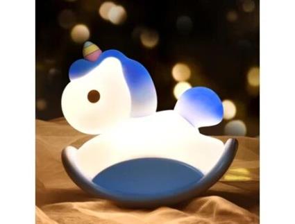 Luz Nocturna de Unicórnio Azul