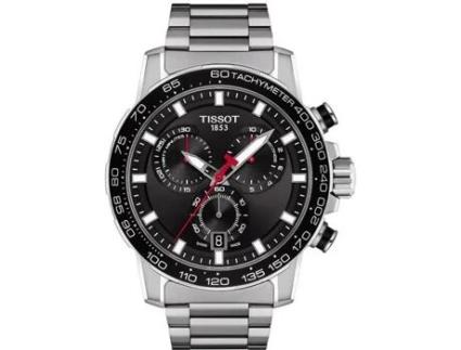 Pulseira Masculina de Aço TISSOT Relógio TISSOT Supersport Chrono Fundo Preto Cor Do Material: Branco