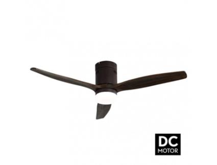 Ventilador 18W Dc Aguilon Marrom 3 Lâminas Carvalho 5 Velocidades com Controle Timer 34X132 D FABRILAMP