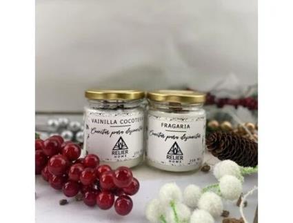 Conjunto de Velas Aromáticas de Cera de Soja Baunilha-Coco e Fragaria FIXPARTS CBB SHOP