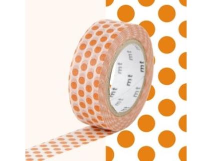 Fita Adesiva de Bolinhas Laranja MASKING TAPE (1,5 cm X 7m)
