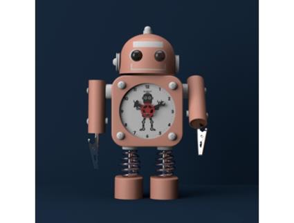 Despertador Robô De Aço Inoxidável Despertador Com Luz Intermitente E Clipe De Mão ZMING