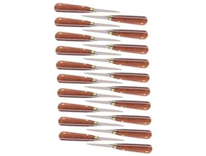 20 facas abridoras de ostras com cabo de madeira 16 cm CHEVALIER DIFFUSION