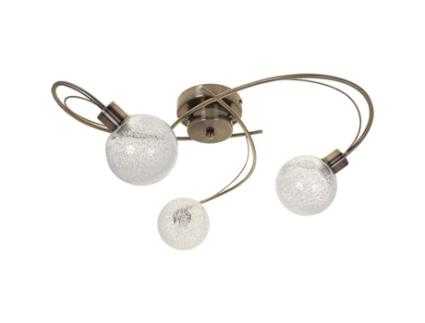 Plafond Vita 3Xg9 Alt.23Xd.53Cm Oxidado com Bolas de Vidro Transparentes FERRIMEX