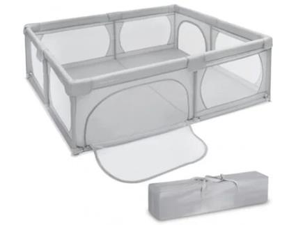 Parque Dobrável para Bebé 200*180*68 Cm Base Antiderrapante Grelha de Proteção Material Impermeável Bolsa de Transporte MOBY SYSTEM