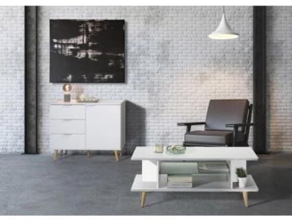 Mesa Retangular com Prateleira de Vidro 2476 Série Roncesvalles TOPKIT