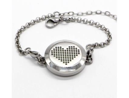 Pulseira ZEN'ARÔME Cœur Pixel (Aço Inoxidável - Prateado - 23 x 2.5 cm)