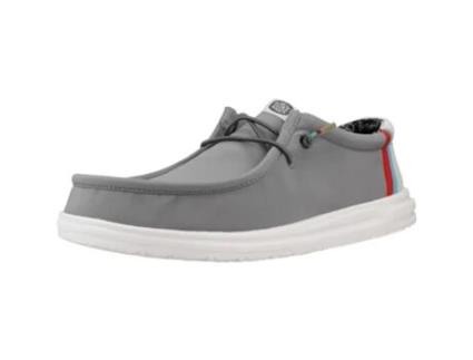 Sapatos de Homem HEY DUDE Wally Tecido Cinzento (43)