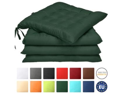 Almofada para Cadeira Lea 40X40X5Cm Verde Escuro 4 Unid. BEAUTISSU