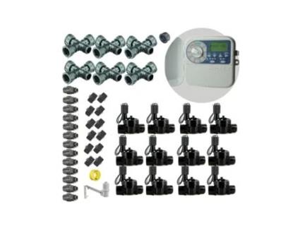 Kit de irrigação automática profissional Krain com 12 zonas 24V para tubo de chuva K de 32 mm