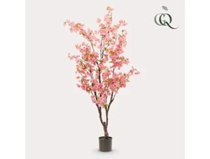 Planta Artificial Flor de Cerejeira Rosa 175Cm VERDE BOUTIQ