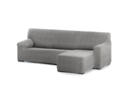 Capa Bi-Elástica para Sofá Adaptável Roc Chaise Longue Braço Curto Direito 250-360 Cm Cinzento Claro VIPALIA