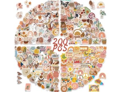 200 Adesivos de Graffiti Boêmios Multicolorido