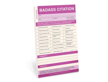 Livro Knock Knock Badass Sticky Citation Pad de Knock Knock (Inglês)