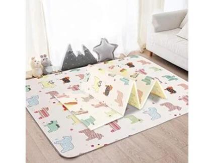 Tapete de Espuma para Brincar Ao Bebé 200*180 Dobrável com Bolsa Impermeável Flexível Antiderrapante Reversível MAMABRUM