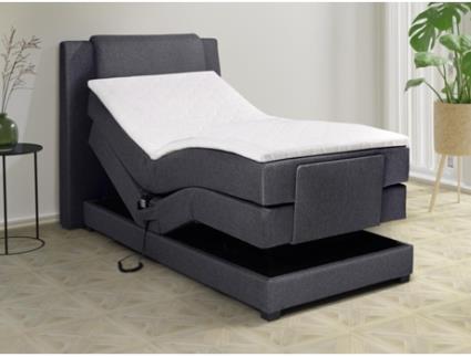 Cama continental CASTEL VENTE-UNIQUE Cinza antracite 100x200 cm - Com colchão - Com sommier