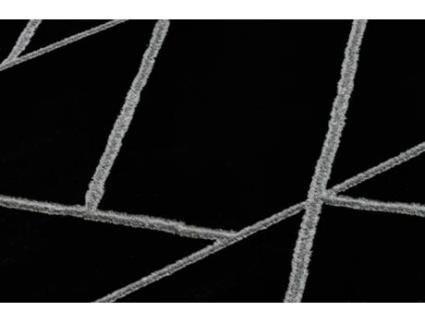 Passadeira DYWANY LUSZCZOW Emerald Exclusivo Glamour Geométrico Poliéster Preto (70x620cm)