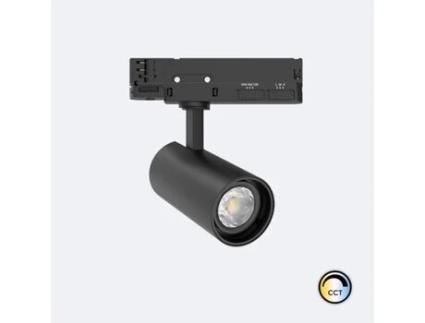 Foco Carril Led Trifásico 20W Fasano Cct no Flicker Regulável Preto