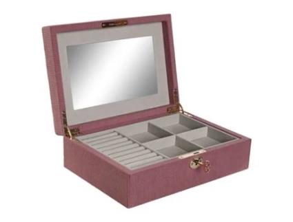 Guarda-Jóias 27X19X9Cm Rosa ITEM Jo-213054
