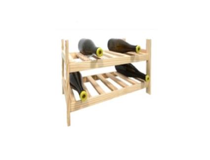 Botellero de Pino Personalizable Capacidad 12 Botellas Madera Sin Pulir 25X28X53 CM