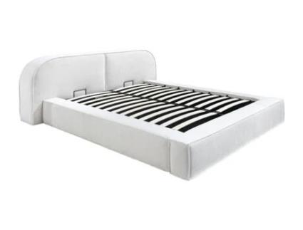 Cama com cofre LIRABA VENTE-UNIQUE Creme 160x200 cm - Sem colchão - Com sommier
