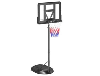 Tabela de Basquetebol Aço e PE cor Preto 81x58x216-277 cm SPORTNOW