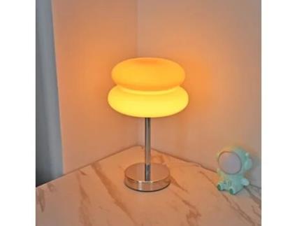 Candeeiro de Mesa em Vidro YUNNKER Laranja Cor Led