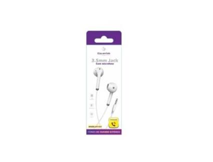 Auricular com Fio 3.5Mm Jack-Branco ELEVENTEK