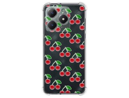 Capa Design Cereja para Realme C61 / C63 4G TUMUNDOSMARTPHONE Silicone Anti-Choque Multicor
